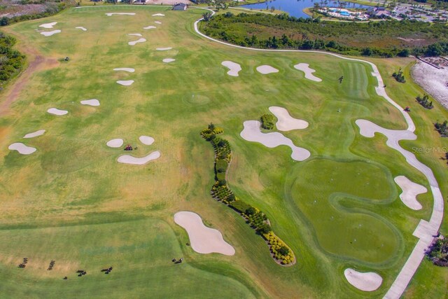 bird's eye view with golf course view