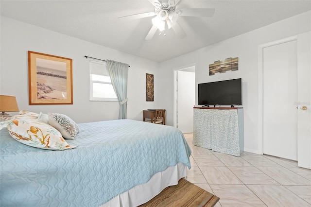 bedroom featuring a ceiling fan