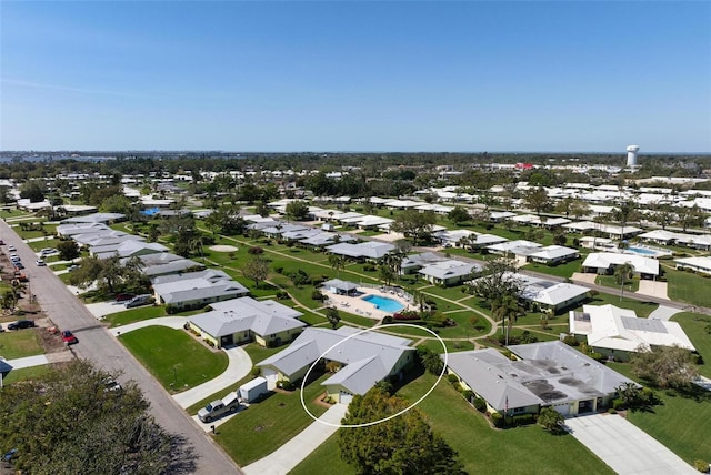 bird's eye view featuring a residential view