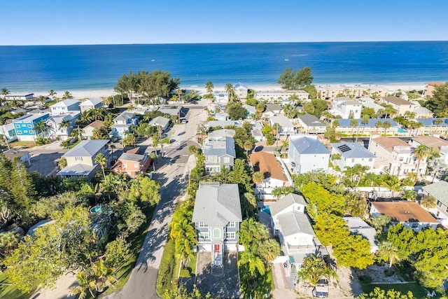 birds eye view of property featuring a residential view and a water view