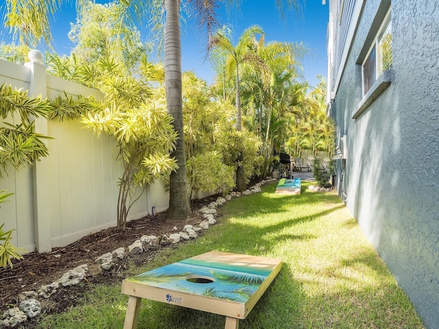 view of yard featuring fence