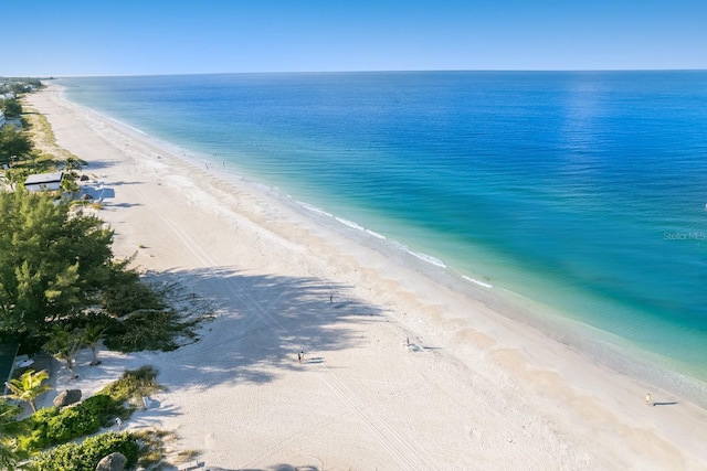 view of water feature featuring a view of the beach