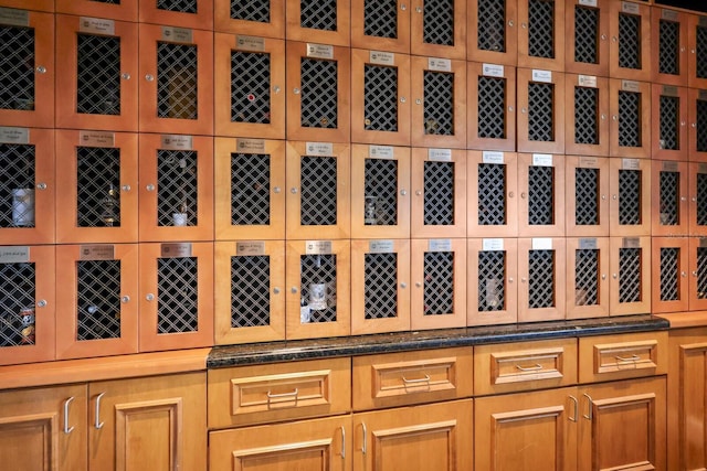 view of wine cellar