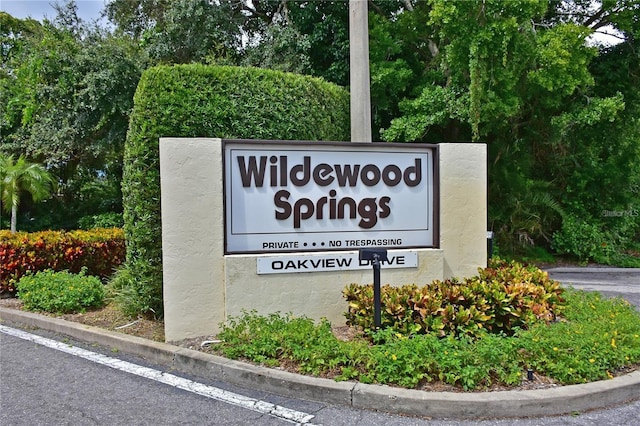 view of community sign