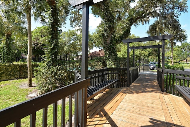 view of wooden deck