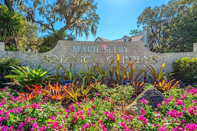 view of community sign