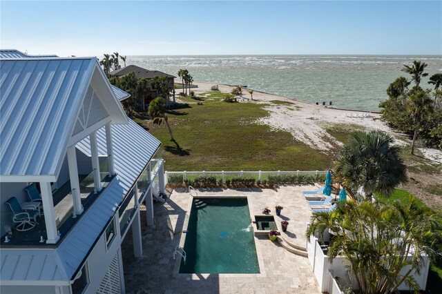 137 Big Pass Ln, Sarasota, FL 34242 - birds eye view of property featuring a water view