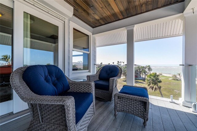 137 Big Pass Ln, Sarasota, FL 34242 - deck with a water view and a porch