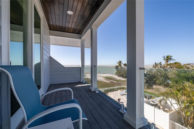 137 Big Pass Ln, Sarasota, FL 34242 - wooden deck with a water view