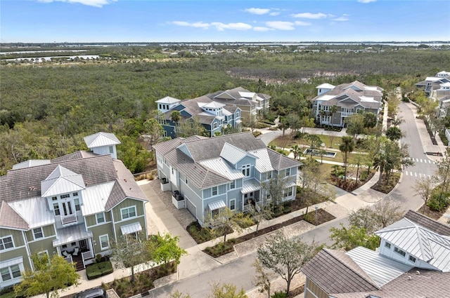 aerial view with a residential view