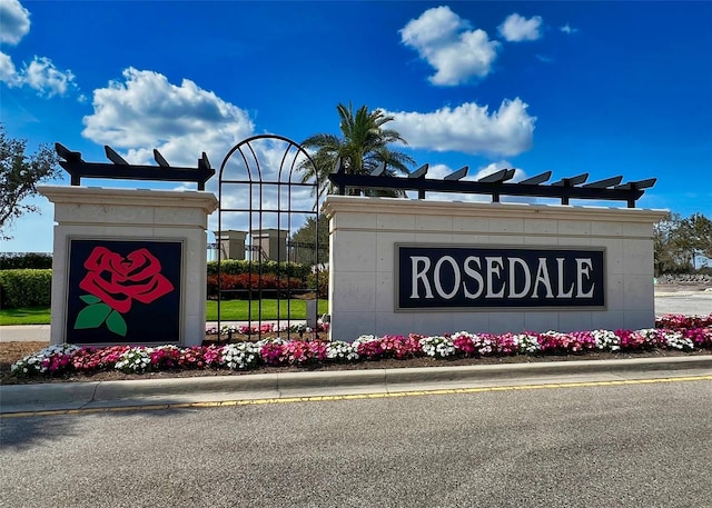 view of community sign