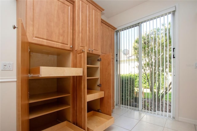 mudroom featuring light tile patterned flooring