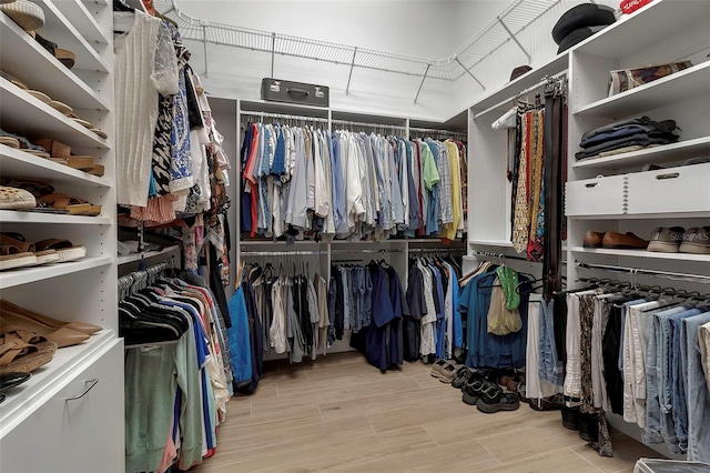 spacious closet with wood finished floors