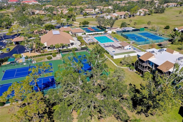 aerial view featuring a residential view