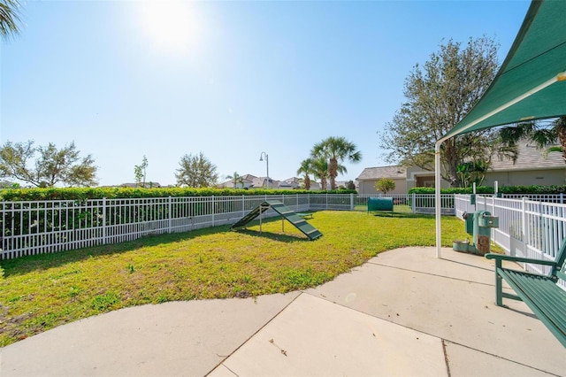 view of yard with fence