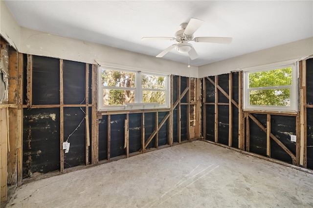 misc room with ceiling fan