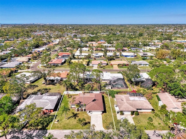 aerial view with a residential view