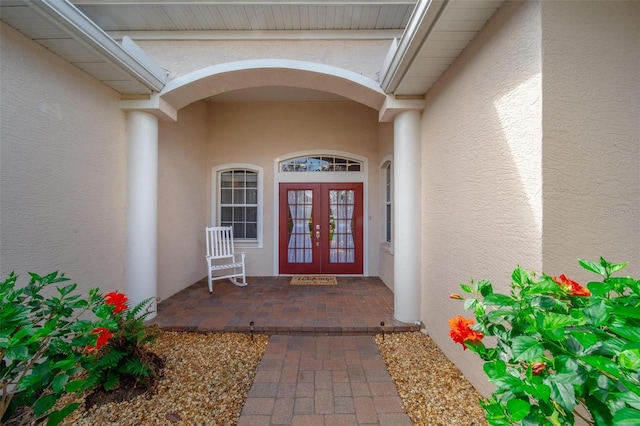 2114 147th Ct E, Bradenton, FL 34212 - doorway to property with french doors and stucco siding