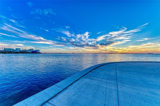 property view of water featuring a view of city