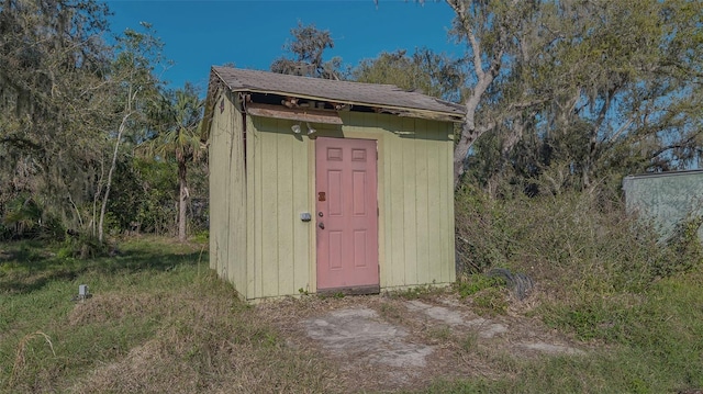 view of shed