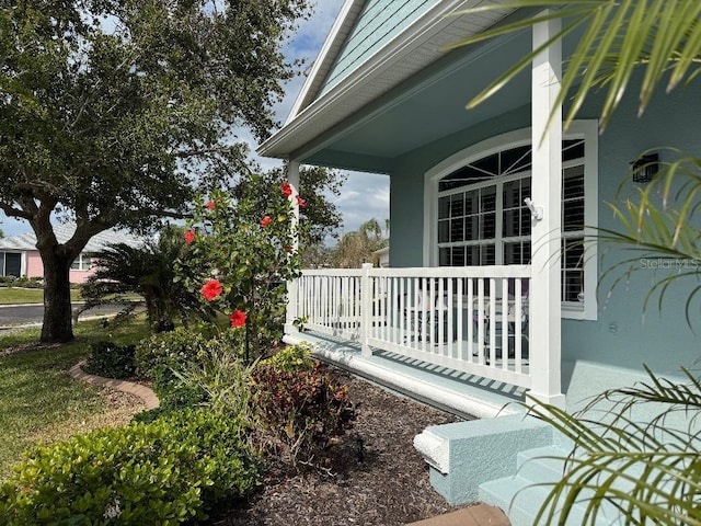 exterior space with covered porch