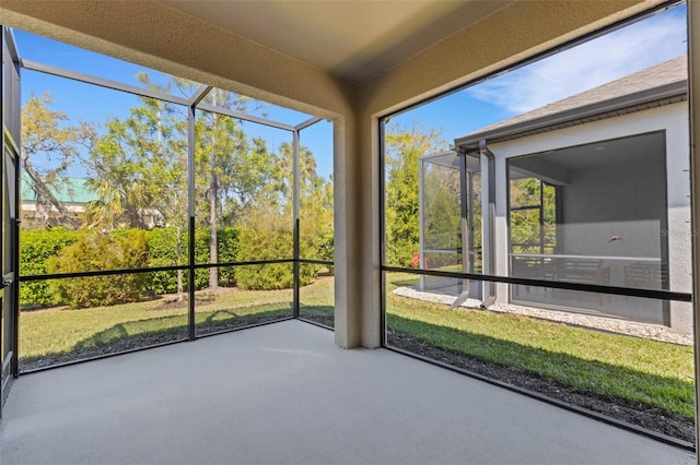 view of unfurnished sunroom