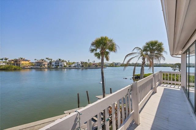 balcony with a water view