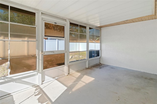 view of unfurnished sunroom