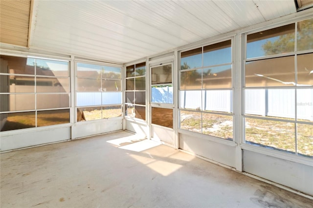 view of unfurnished sunroom