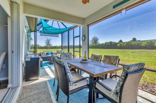 view of sunroom