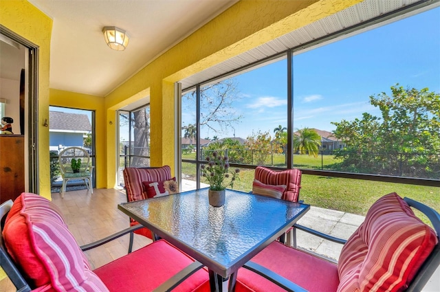 view of sunroom