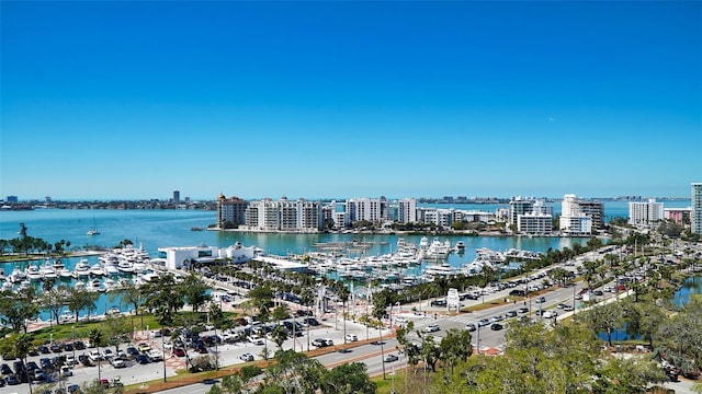 property view of water featuring a view of city