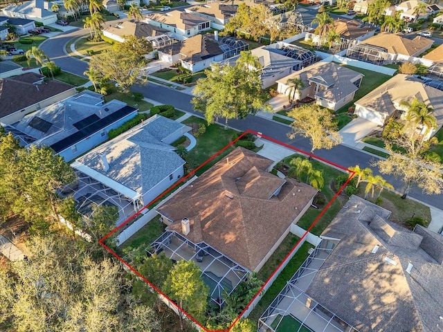 drone / aerial view with a residential view