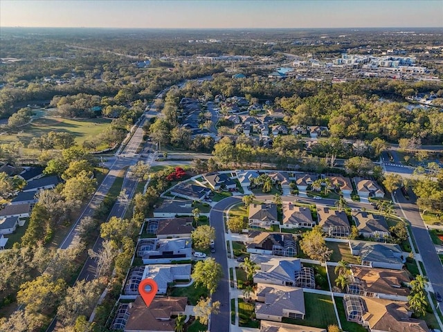 aerial view featuring a residential view