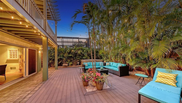 deck with an outdoor hangout area