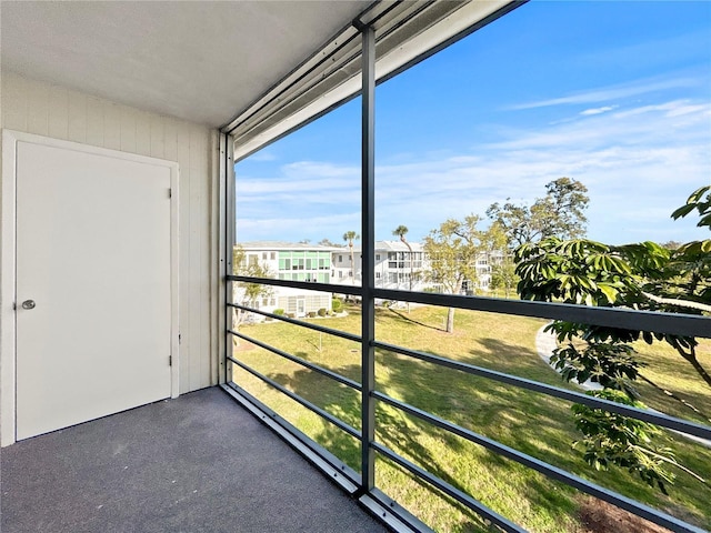 view of unfurnished sunroom