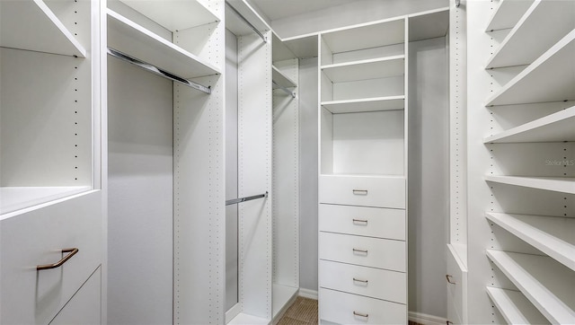 view of walk in closet