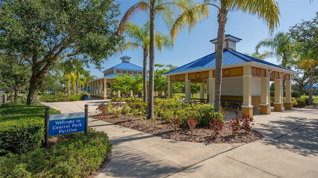 view of community with a gazebo