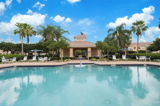 view of pool with a patio