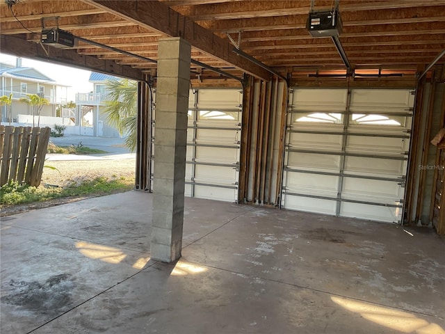 garage featuring a garage door opener