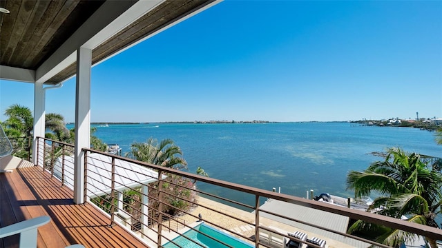 balcony with a water view