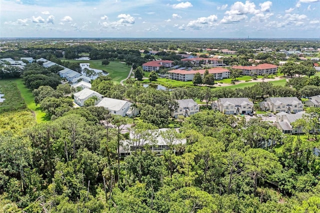 aerial view with a residential view and a water view