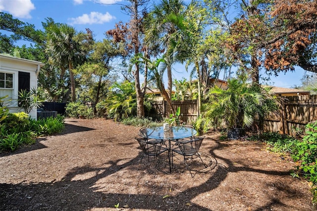 view of yard with fence