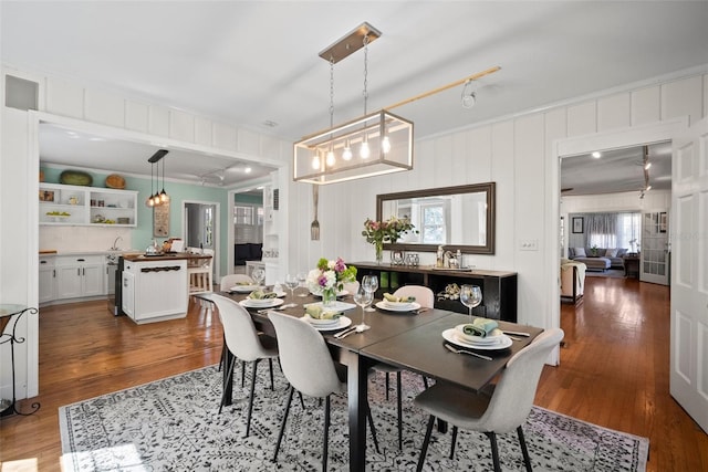 dining area featuring wood finished floors