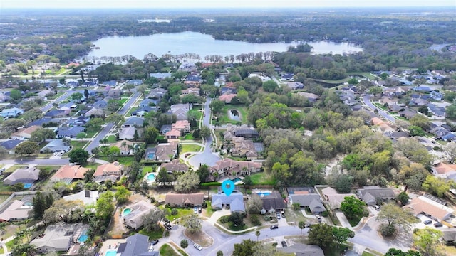 1776 E Cheryl Dr, Winter Park, FL 32792 - aerial overview of property's location with a nearby body of water, a heavily wooded area, and nearby suburban area