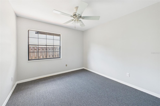 1776 E Cheryl Dr, Winter Park, FL 32792 - empty room featuring dark carpet, ceiling fan, and baseboards