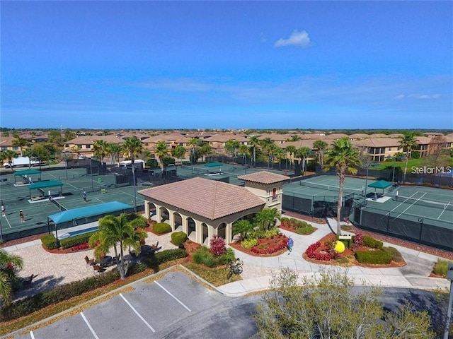 drone / aerial view with a residential view