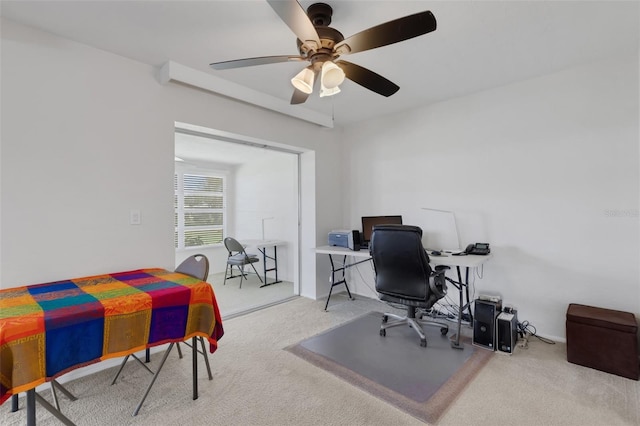 3140 Village Green Dr Unit 1119, Sarasota, FL 34239 - office with ceiling fan and carpet floors