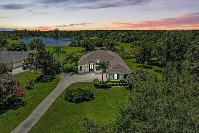 22354 Panther Loop, Bradenton, FL 34202 - aerial view at dusk of a water view and a wooded view