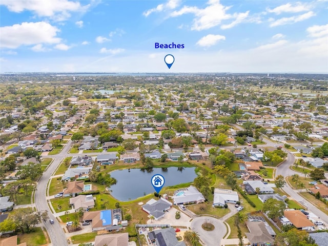 3611 22nd Ave W, Bradenton, FL 34205 - aerial view of property and surrounding area featuring a large body of water and nearby suburban area